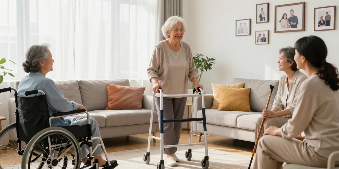 Buy nobility aids for seniors in a warm home setting showcasing confidence and support.