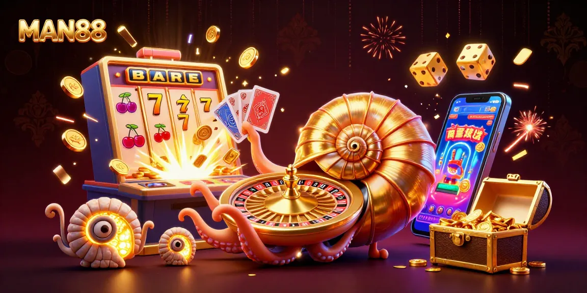Join the excitement with MAN88 as the ancient nautilus spins the roulette wheel amidst a jackpot frenzy.