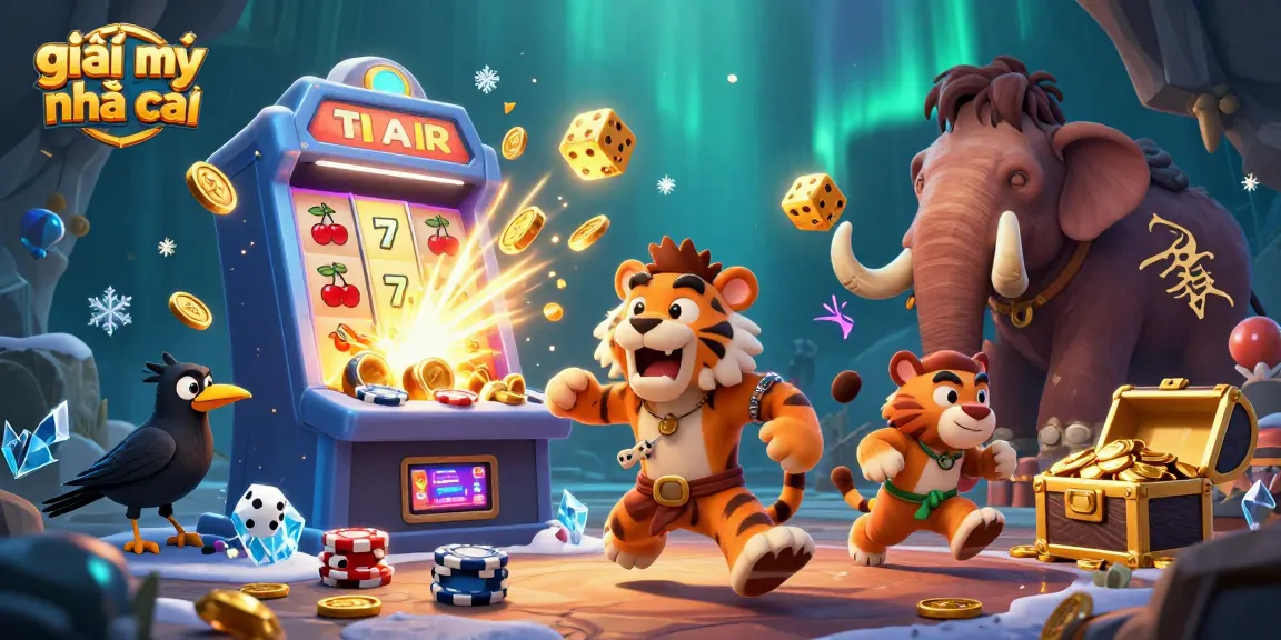Engage with "giải mã nhà cái" platform to uncover the dynamics of casino gaming through a vibrant 3D illustration full of action.