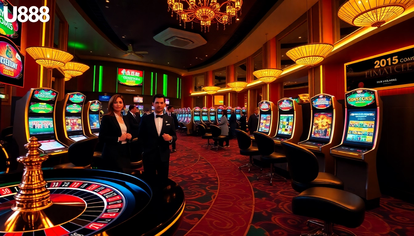 Experience the excitement of gambling at U888.COM with vibrant slot machines and roulette.
