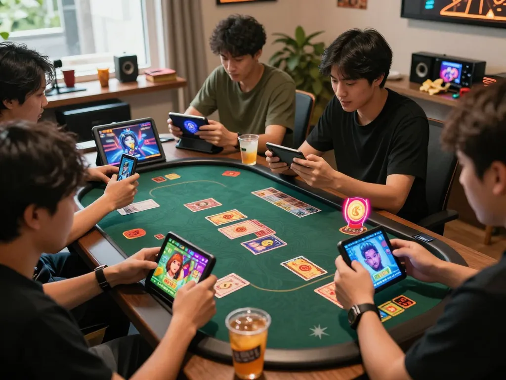 Exciting rik vip online gaming scene with players engaged in card games and vibrant graphics.