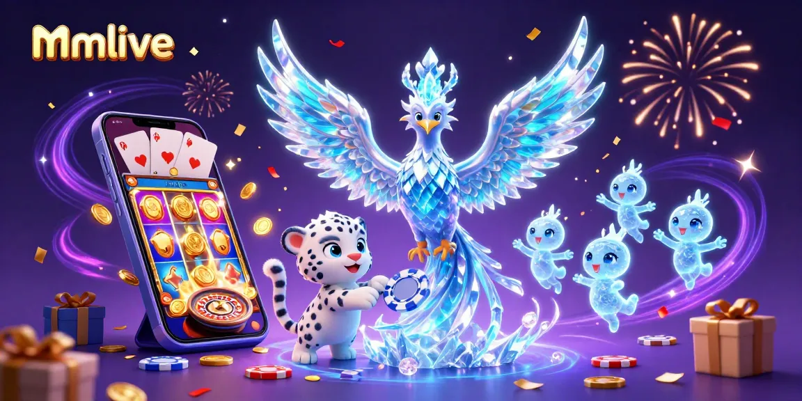 Experience mmlive's thrilling dynamics through an enchanting ice phoenix and gaming elements.