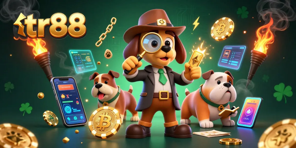 Find your tr88 treasures while gambling with clues and crypto coins in this 3D illustration.