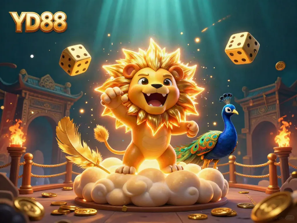 Experience the thrilling world of YD88 with an ultra-detailed 3D casino illustration featuring vibrant characters and dynamic action.