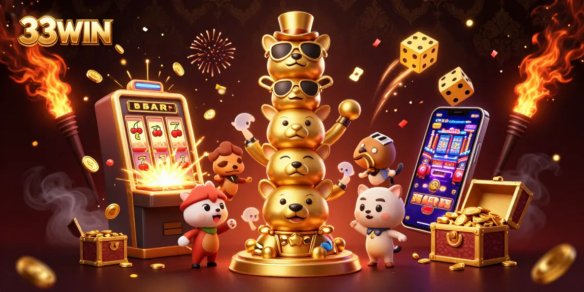 Experience the excitement of 33WIN with vibrant casino games and thrilling jackpots in a rich digital art scene.