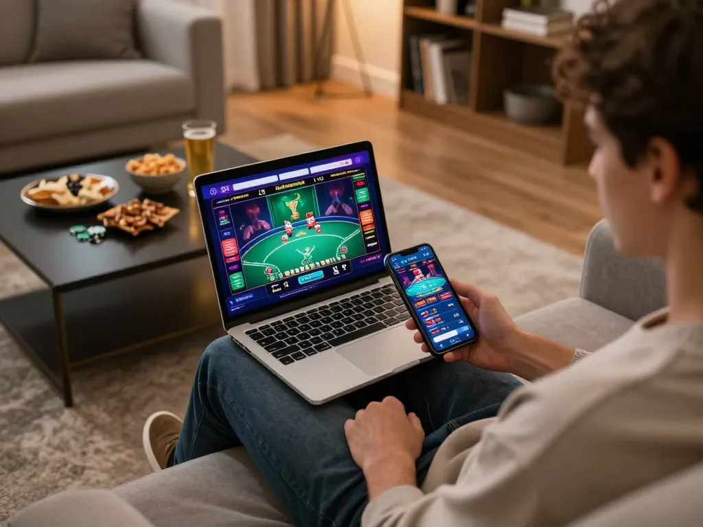 Engage with exciting games at W188 online casino using laptop and smartphone.