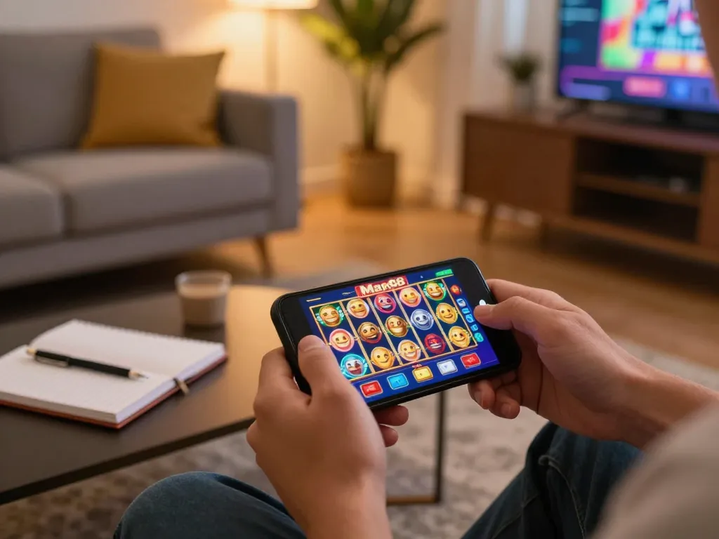 man88 casino app displayed on smartphone, showcasing engaging slot games for online gaming