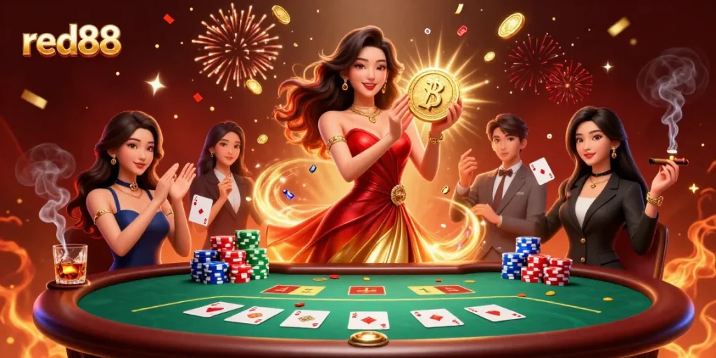 Enjoying thrilling gaming at red88 with vibrant casino elements and stunning visuals.