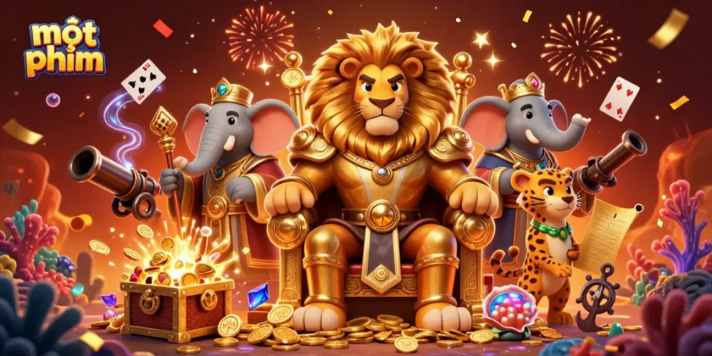 Engage with the vibrant world of mọt phim through this 3D illustration depicting exciting treasure and casino elements.