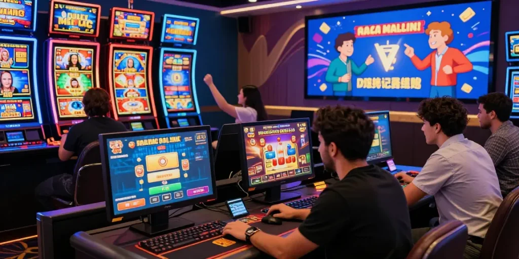 Engaging players and vibrant atmosphere at credit card casinos online.