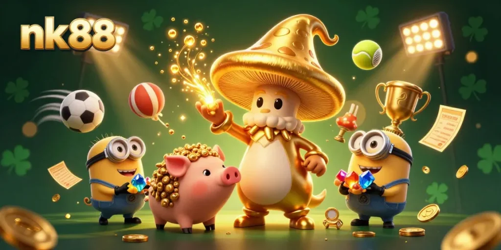 Experience thrilling action with nk88 in a vibrant, dynamic casino adventure illustration.
