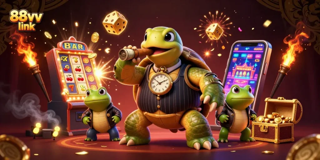 Bet big with 88vv link in a vibrant casino scene featuring dynamic characters and thrilling game elements.