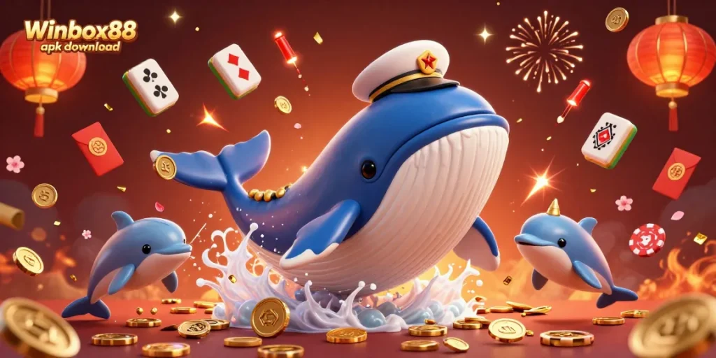 Access Winbox88 apk download for seamless gaming via colorful 3D digital illustration.